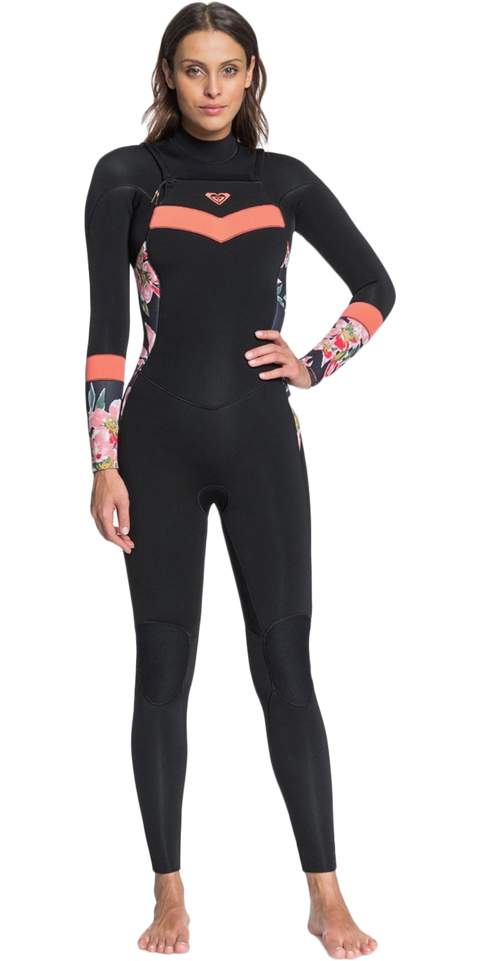 2021 Roxy Womens Syncro 4/3mm Chest Zip Wetsuit ERJW103055 - Black